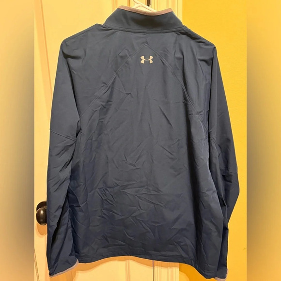 Under Armour Navy Gray Golf Jacket Men’s Black Storm Zipper Sz L - Picture 10 of 13
